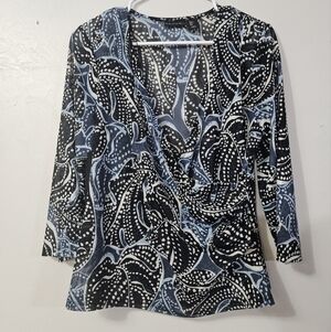 Tahari front wrap sheer blouse!